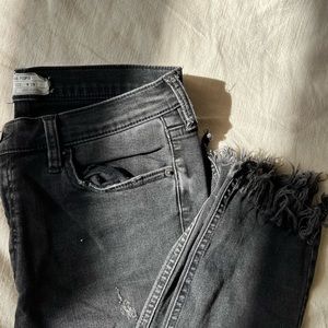 Free People frayed black jeans